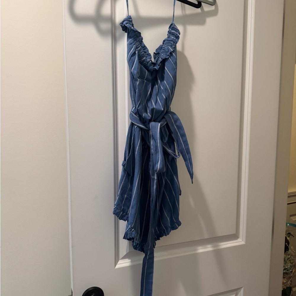 Billabong Blue and White Striped Romper